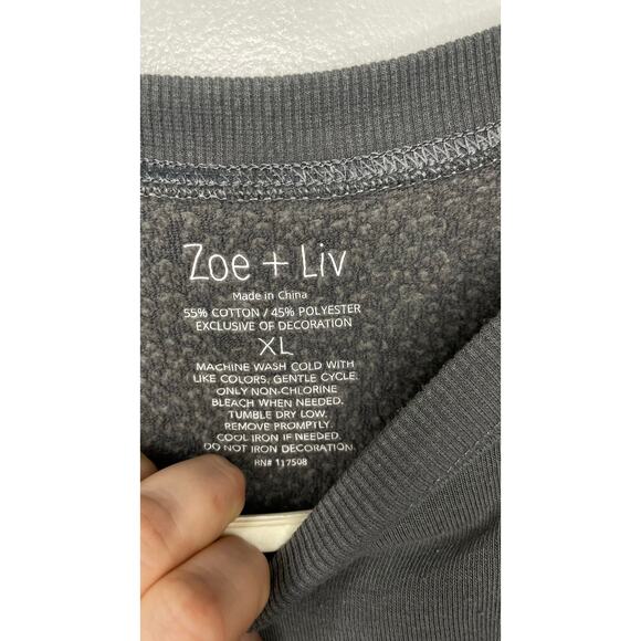 women’s casual sweatshirt by Zoe + Liv XL - Picture 4 of 5